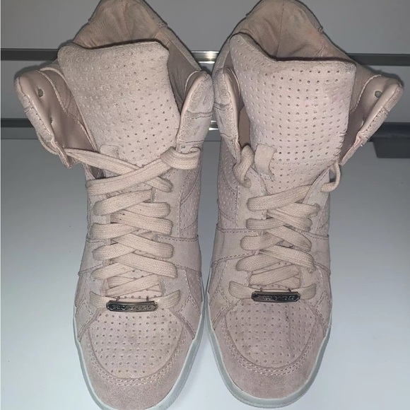 Coach Pink High-Top Sneakers with Wedge Sole - Picture 3 of 8